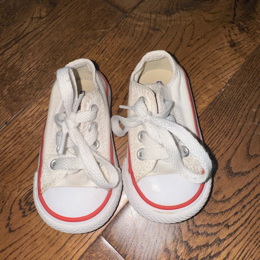 Converse White and Red Baby Shoes Size 3